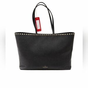Valentino Black Tote with Gold Studs